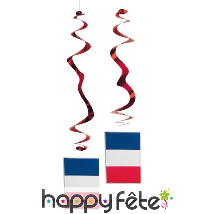 Suspensions drapeau francais en papier