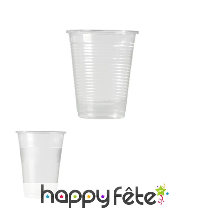 Sachet de gobelets transparents en plastique