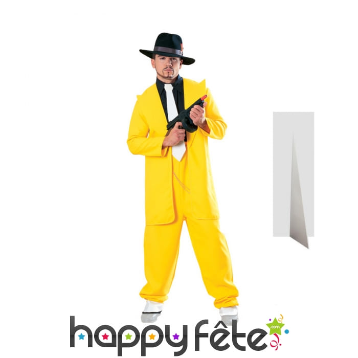 Silhouette de gangster jaune taille réelle