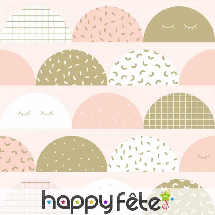 Serviettes dômes imprimés pastels