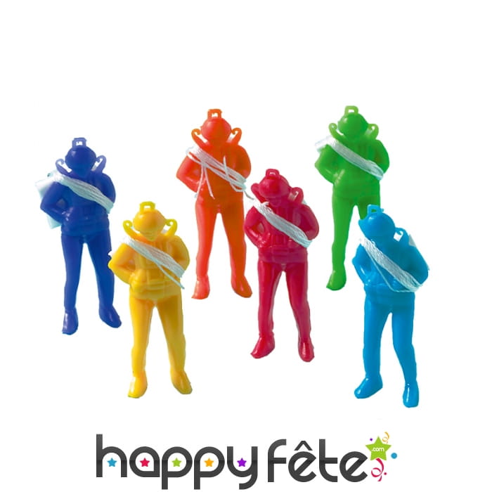 Sachet de jouets parachutistes colorés