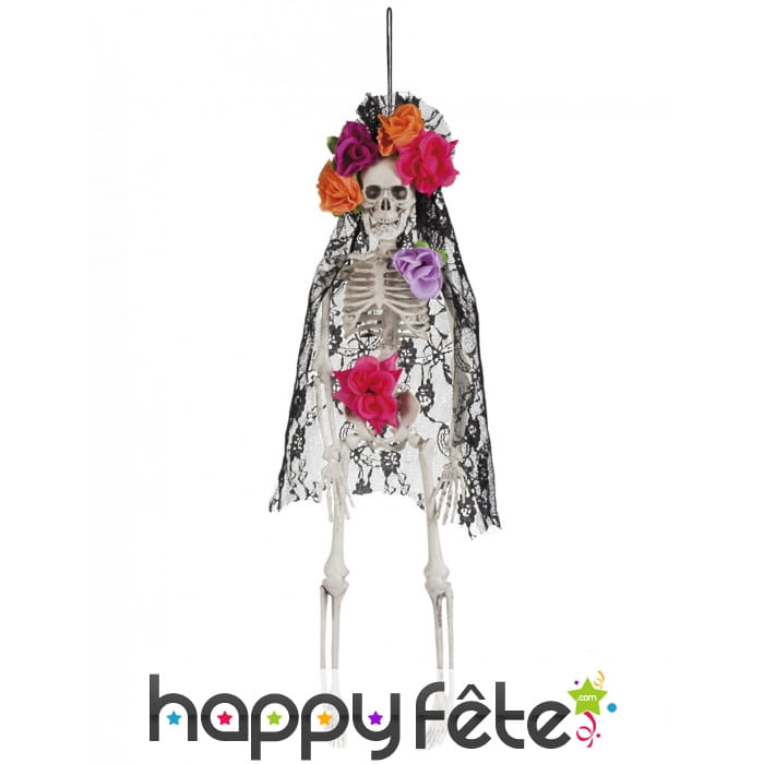 Squelette de lady calavera Dia de los muertos, 40cm
