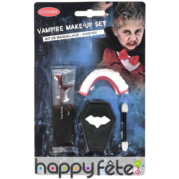 Set de maquillage vampire avec dentier, enfant