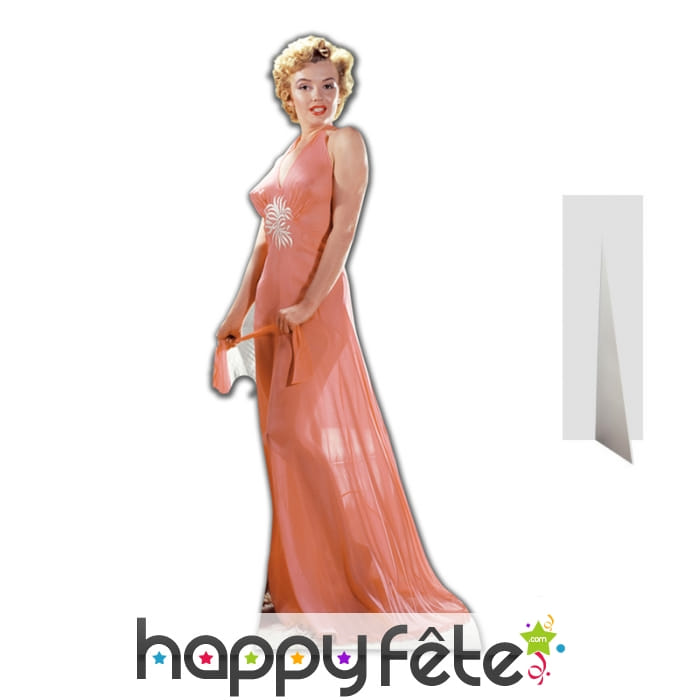 Silhouette de Marilyn Monroe longue robe saumon