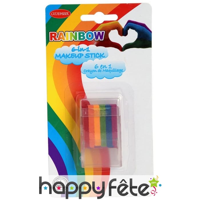 Stick de maquillage arc-en-ciel 6 couleurs