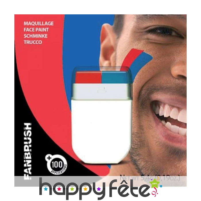 Stick de maquillage rouge et bleu