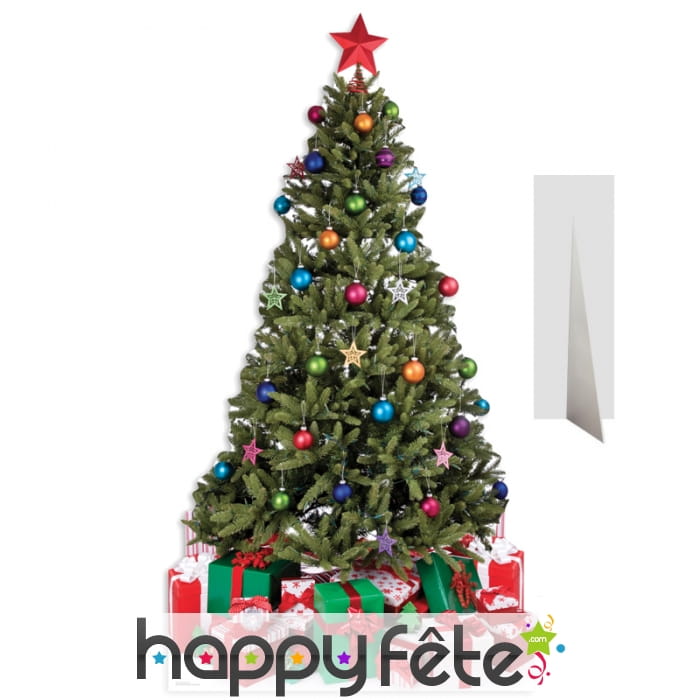 Sapin de Noël en carton plat décoré