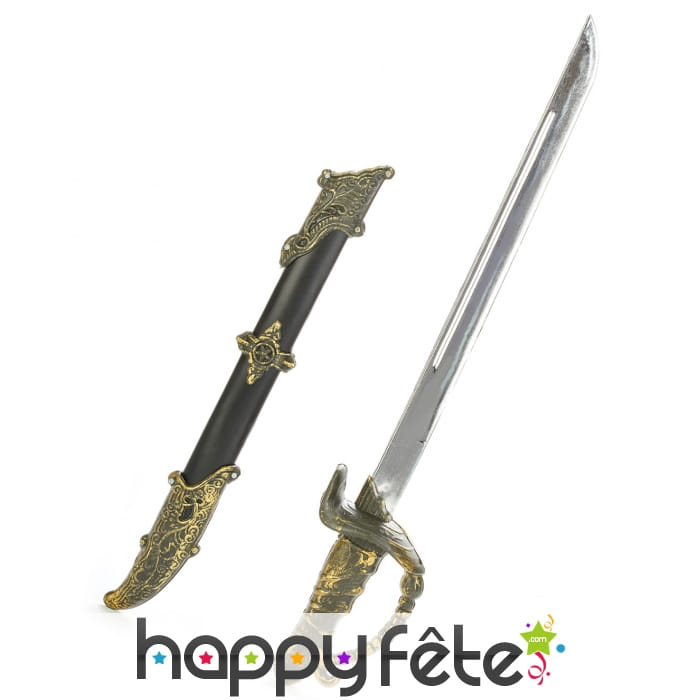 Sabre de pirate droit avec étui