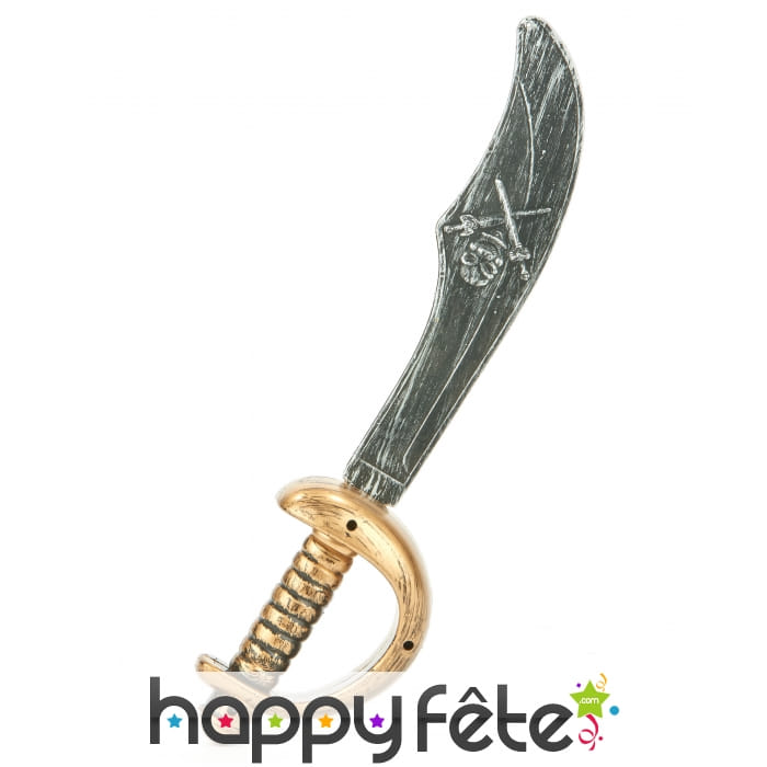 Sabre de pirate effet vieilli et tête de mort