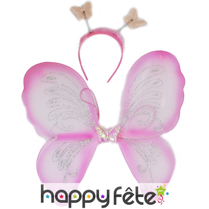 Set de papillon rose pour adulte
