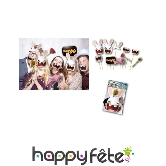 Set de photobooth lapins crétins, par 10