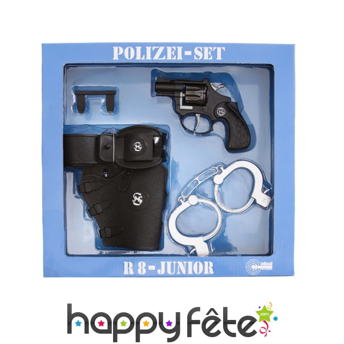 Set de policier holster, 8 coups et menottes