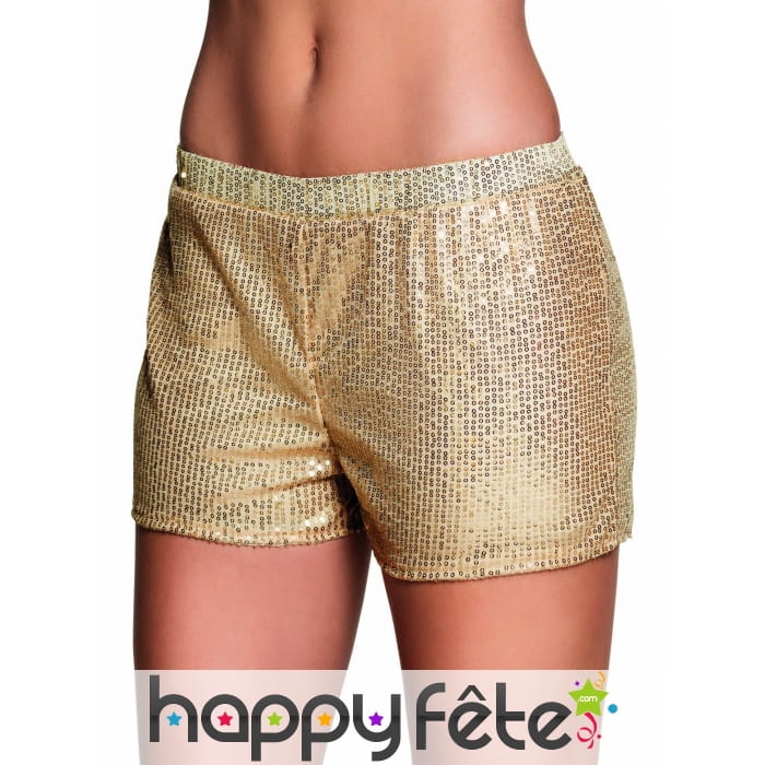 Shorty doré recouvert de sequins