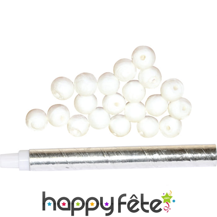 Sachet de sarbacane argenté + 20 boules blanches