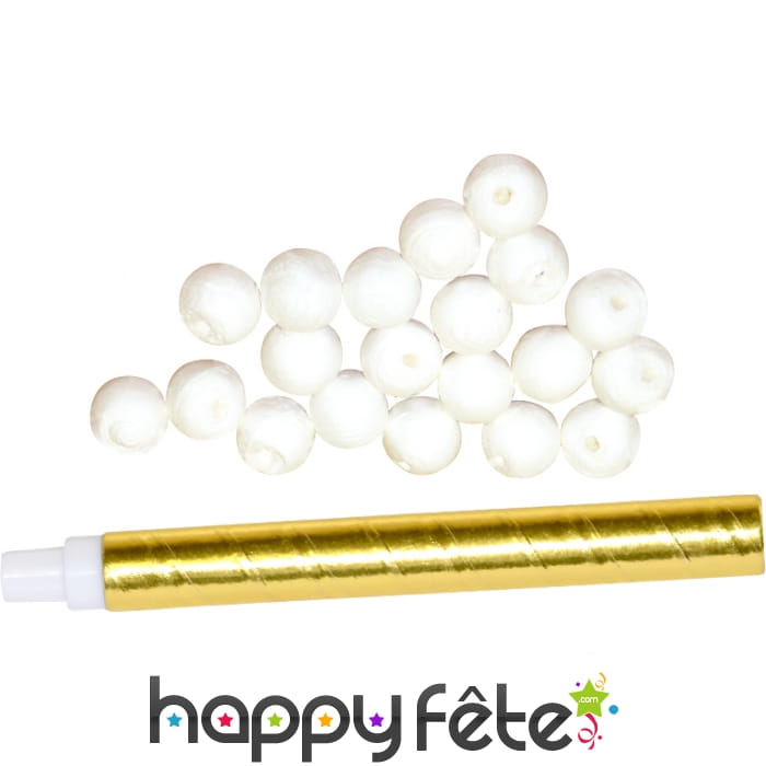 Sachet de sarbacane dorées + 20 boules blanches