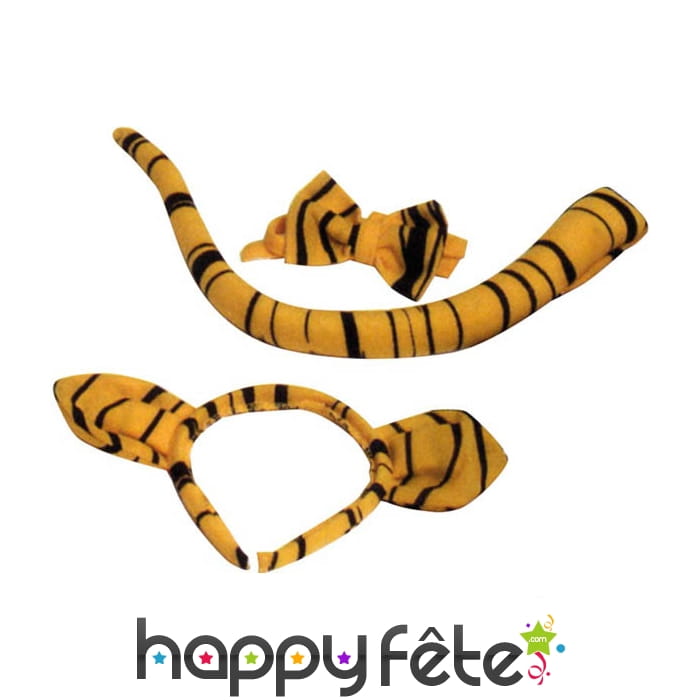 Set de tigre. Noeud, queue et serre tète