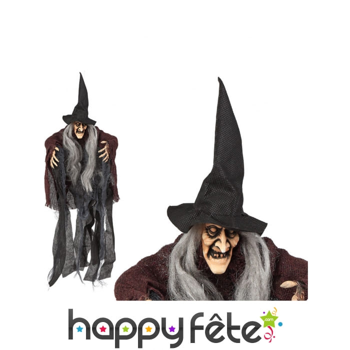 Sorcière effrayante à suspendre de 50 cm