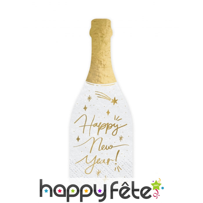 Serviettes en forme de bouteilles, Happy New Year