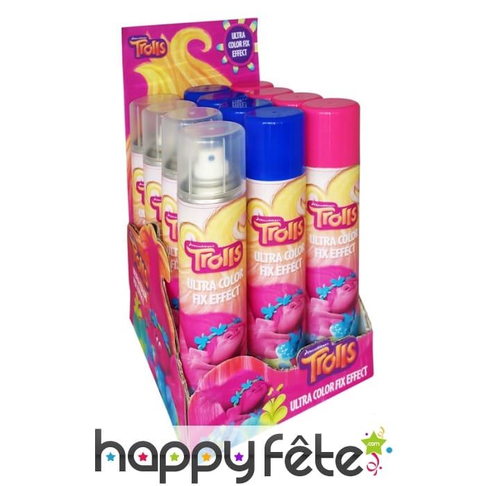 Spray fixateur coloré trolls de 200 ml