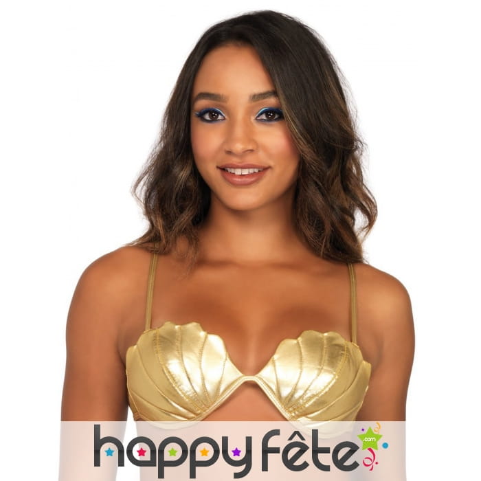 Soutien gorge doré de sirène