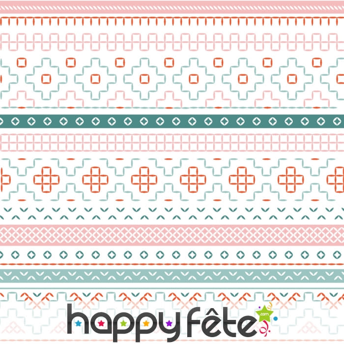 Serviettes imprimé géométrique multicolore