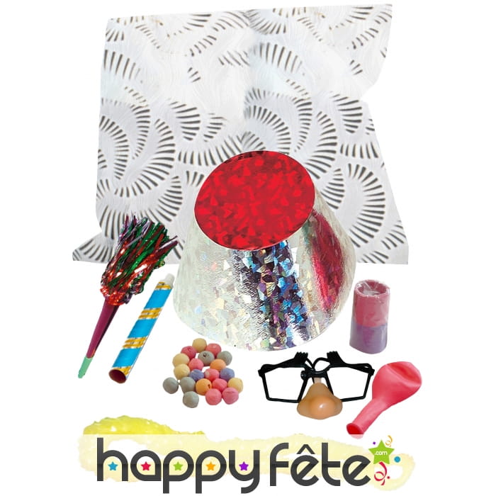 Sachet luxe de cotillons argentés pour homme