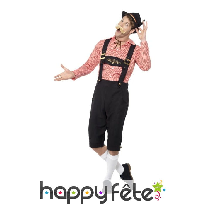 Salopette longue de Bavarois avec haut rouge