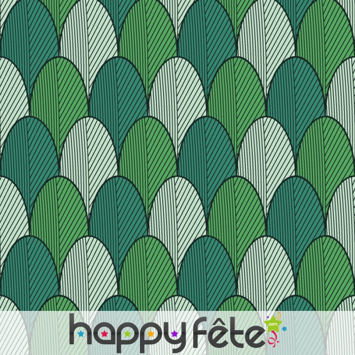 Serviette motifs dessins d'écailles vertes