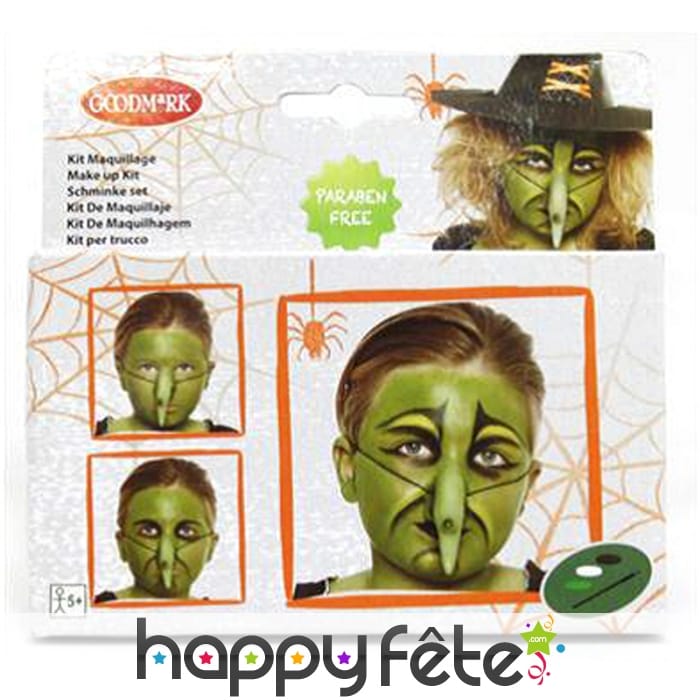 Set maquillage de sorcière pour enfant, à l'eau