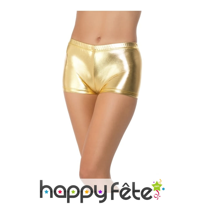 Short moulant doré effet mouillé