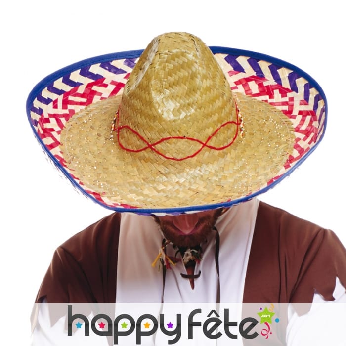 Sombréro mexicain en paille naturelle