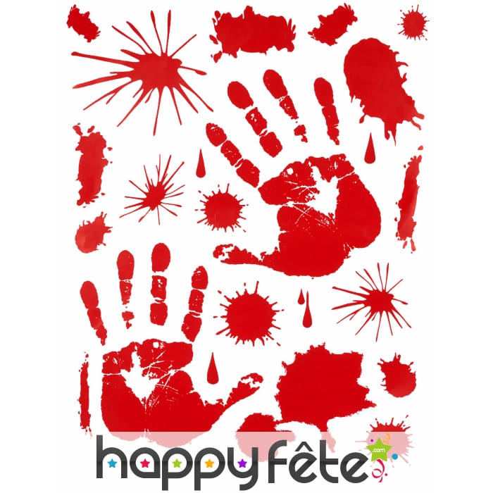 Stickers mains en sang et taches