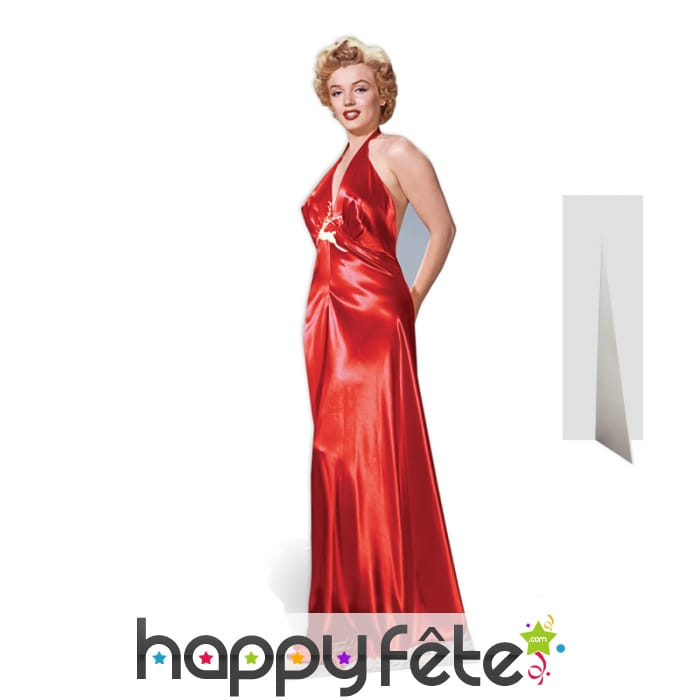 Silhouette Marilyn Monroe en robe de soirée rouge