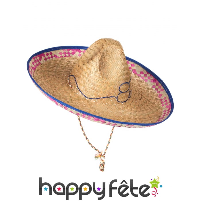 Sombrero mexicain pour adulte, en paille