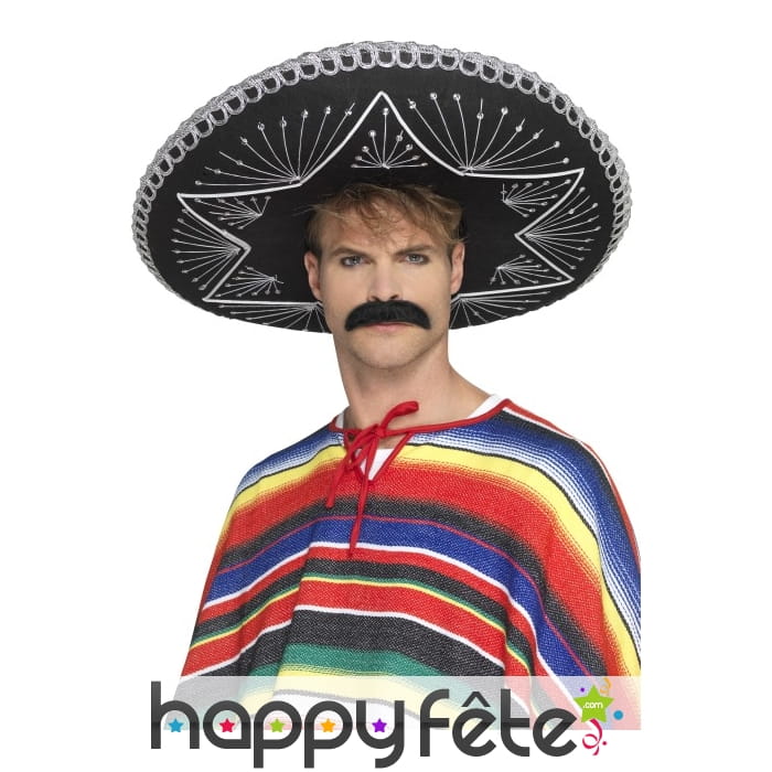 Sombréro noir argenté authentique