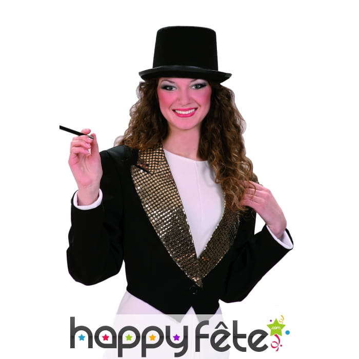 Spencer noir à paillettes pour femme