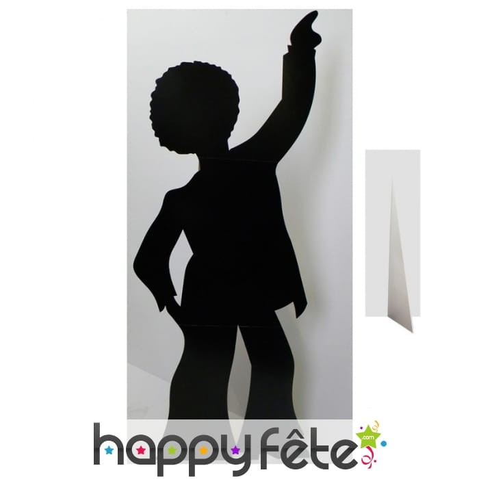 Silhouette noire danseur disco en carton