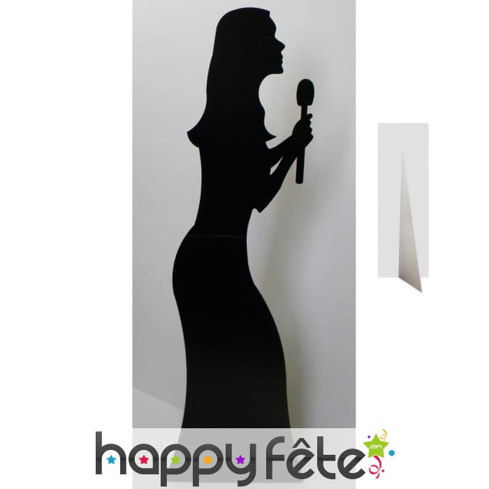 Silhouette noire de chanteuse