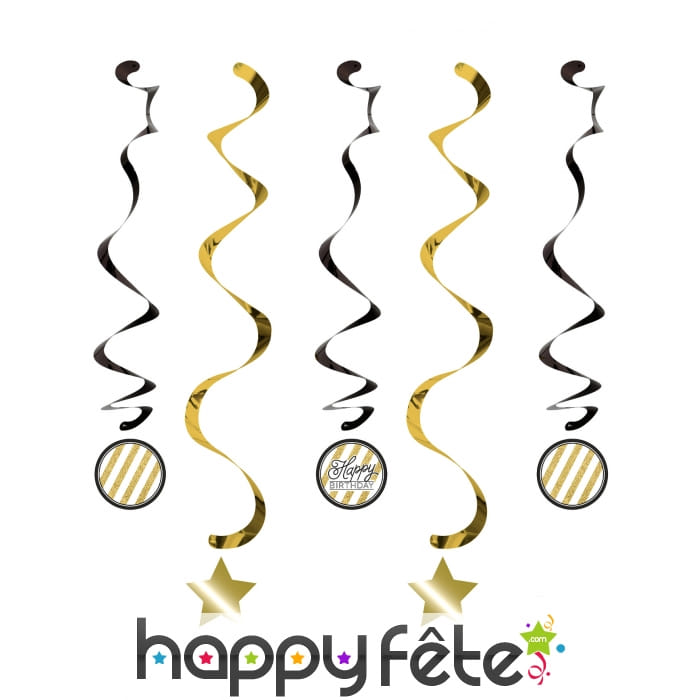 Suspensions Noire et dorée d'anniversaire