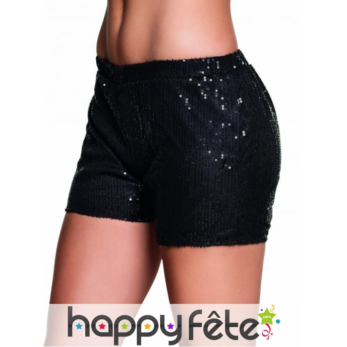 Shorty noir recouvert de sequins