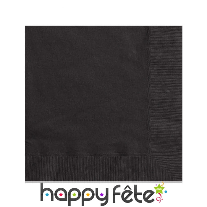 Serviettes noires unies en papier