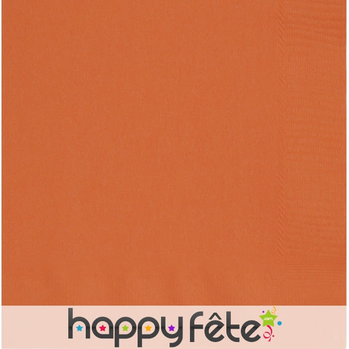 Serviettes oranges unies en papier
