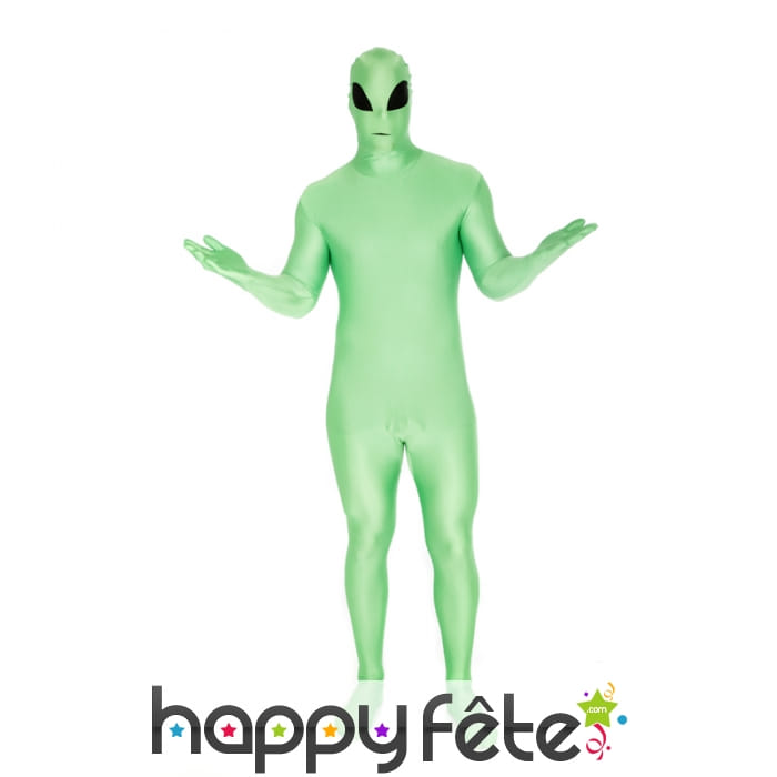 Seconde peau alien vert phosphorescent
