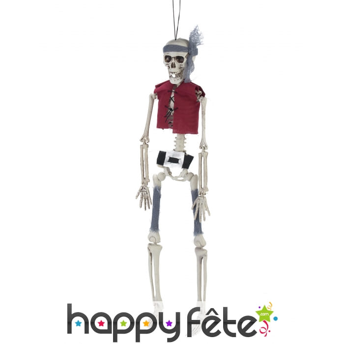 Squelette pirate articulé à suspendre 40cm
