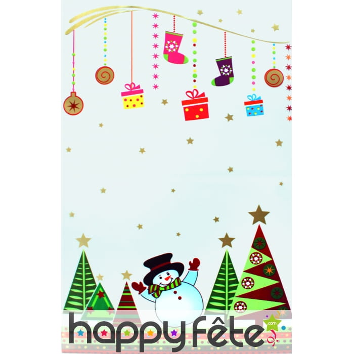 Sac polypropylène de Noël transparent 22.5 x 35 cm