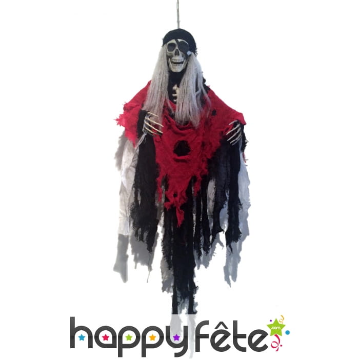 Squelette pirate fantôme à suspendre