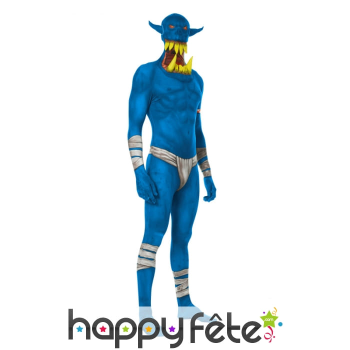 Seconde peau orc bleu grandes dents