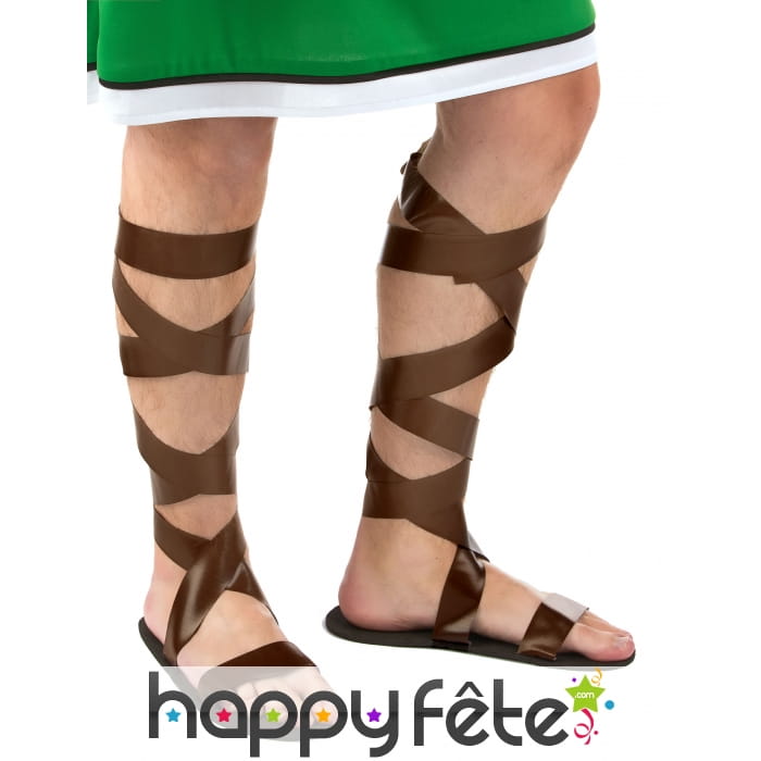 Sandales romaines à lanières marrons