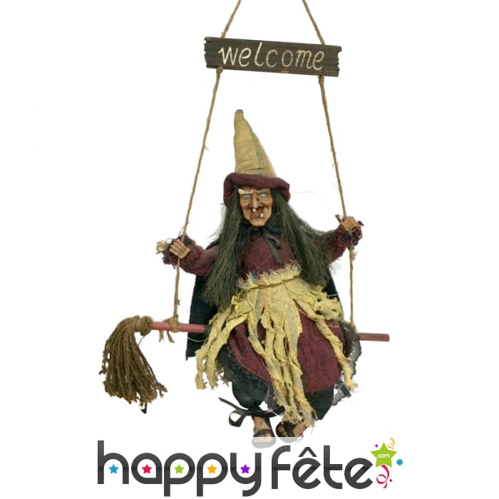 Sorcière sur balançoire, lumière et son