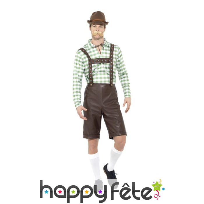 Salopette short de Bavarois avec haut vert